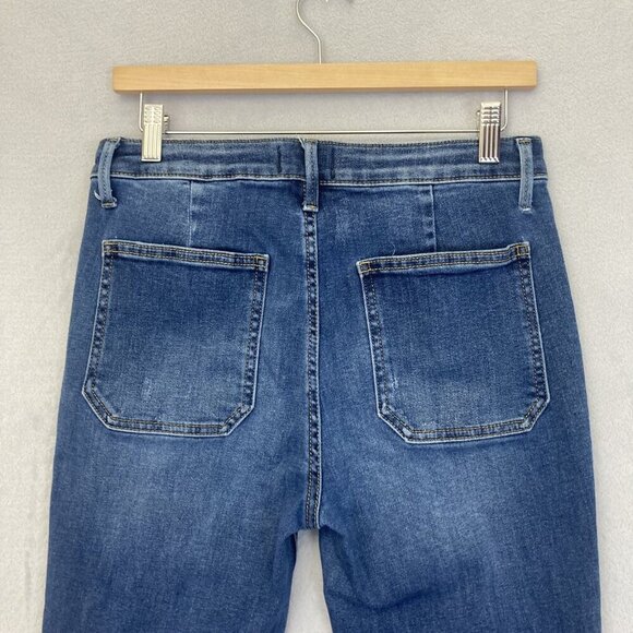 Free People Driftwood Farrah Flare Jeans Womens 28 Blue High Rise Stretch Denim - Picture 13 of 13